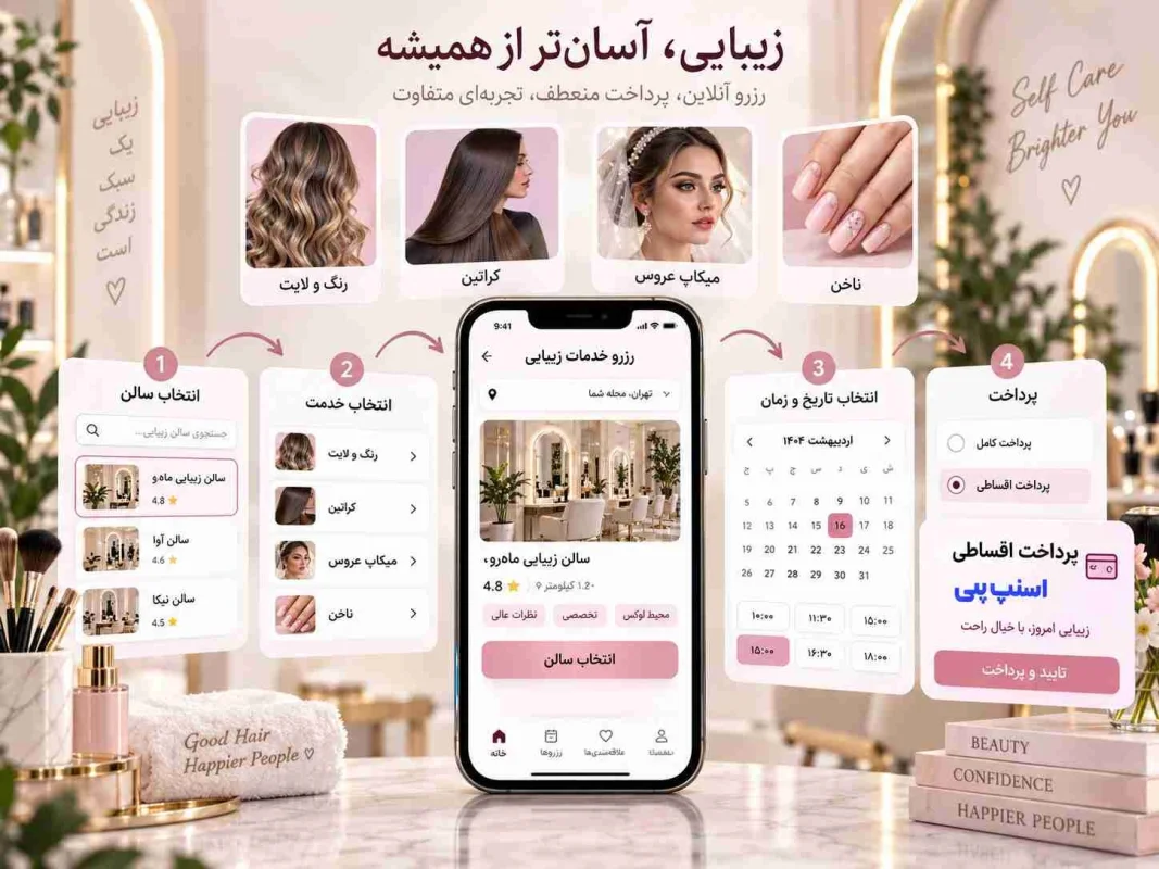 اسنپ پی برای سالن زیبایی چطور کار می‌کند؟ راه ساده اقساطی کردن خدمات سالن